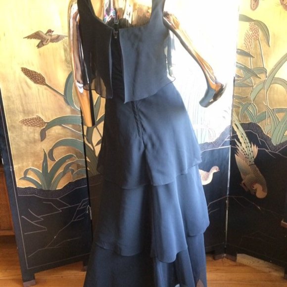 Long Maxi Dress Ruffles Tiered Chiffon - Picture 3 of 9